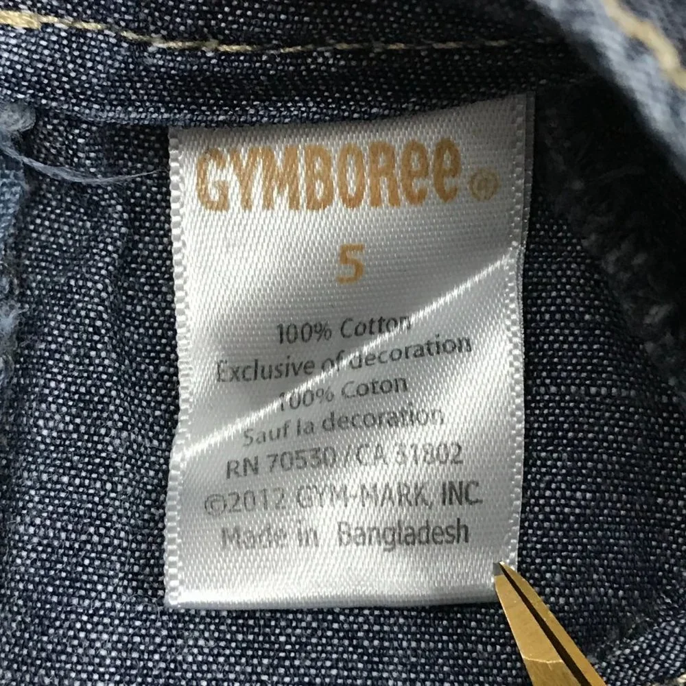 Gymboree Floral Embroidered Denim Tiered Maxi Dress‎ 100% Cotton Zipper Girls 5